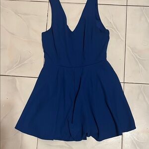 Lush Deep Blue Sleeveless Romper